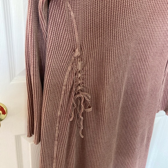 Free People FP One Dusty Rose Natasha Thermal Lounging Dress Relaxed Fit WM Med - Picture 8 of 15